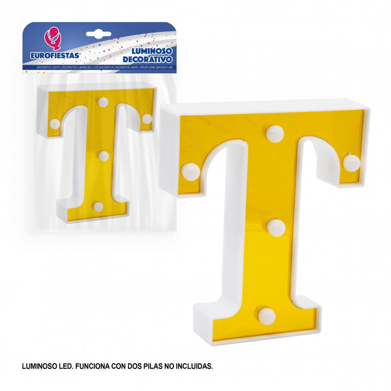Letra LED 16cm ouro t