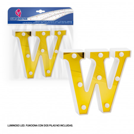 Letra LED 16cm ouro w