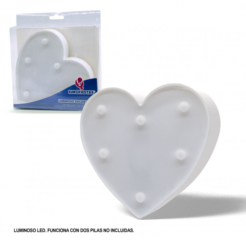 Figura LED coração branco