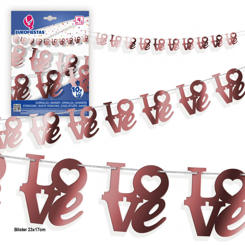 Guirlanda letras love ouro rosa