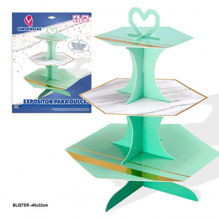 Expositor de doces poligonal verde pastel