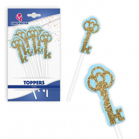 Topper de chave com borda azul