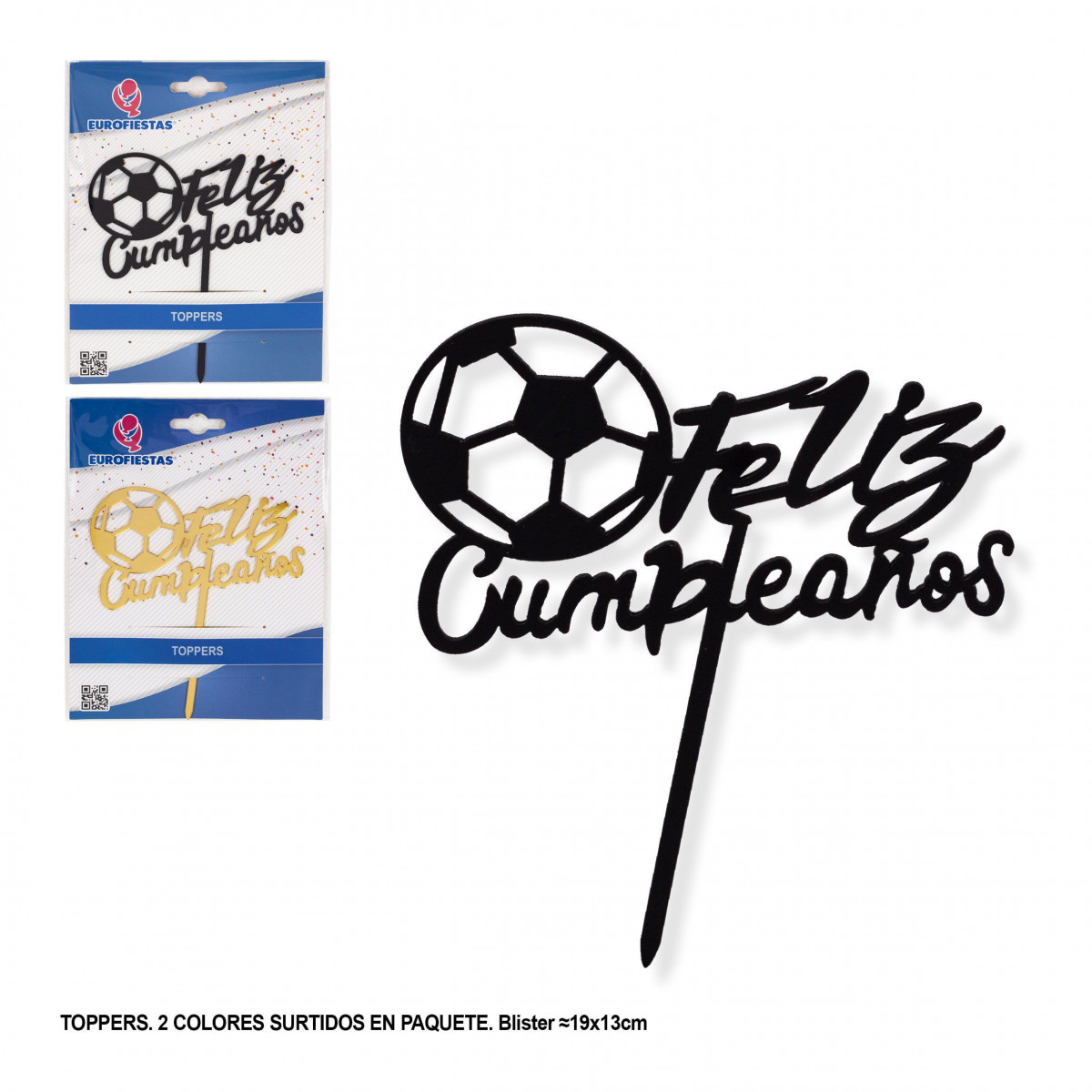 Topo de bolo de feliz aniversário de futebol