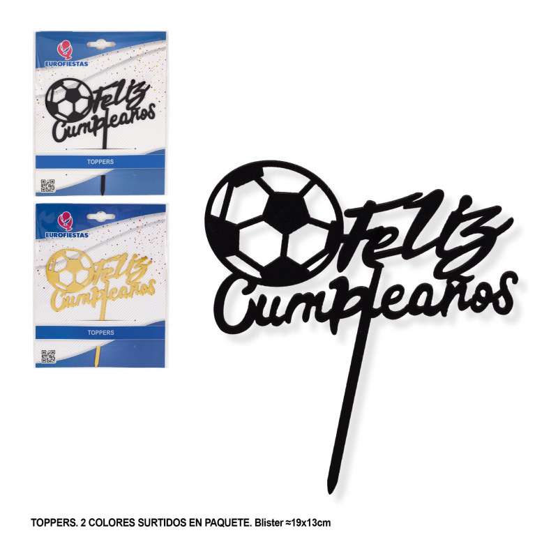 Topo de bolo de feliz aniversário de futebol