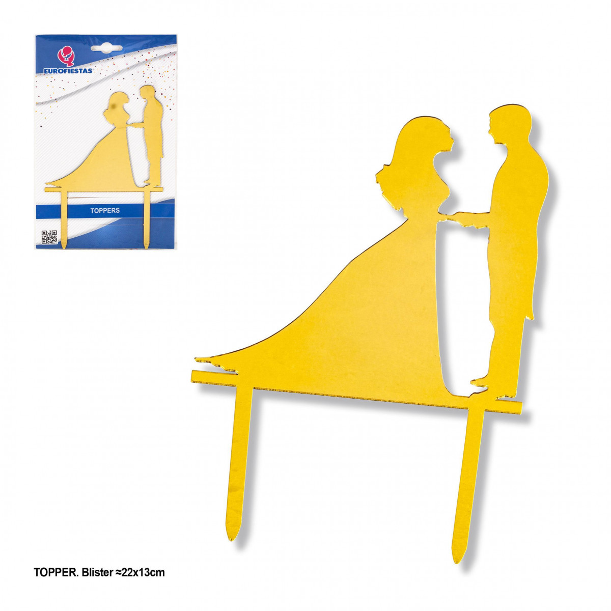 Topper casal casamento ouro liso