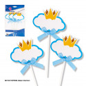 Toppers nuvem coroa azul