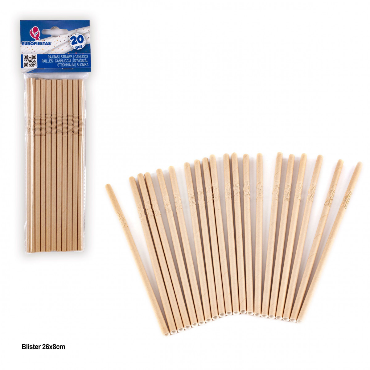 Canudos lisos marrom claro 20pcs