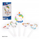 Topper unicórnios cores vivas 5pcs