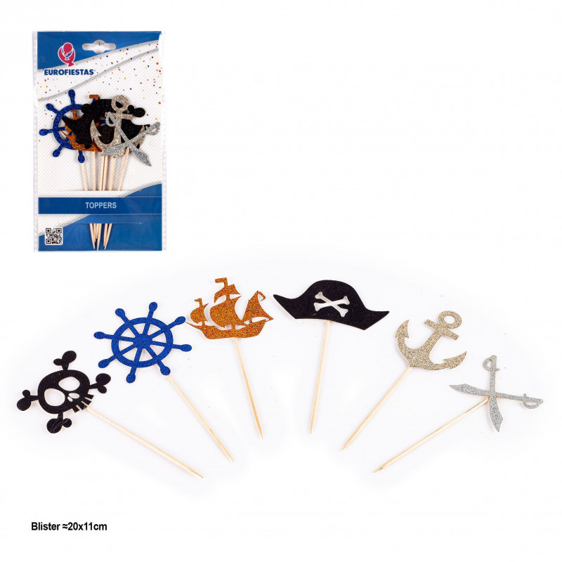 Topper piratas marinhos 6pcs