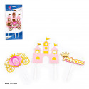 Topper castelo carruagem e princesa 3pcs