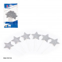 Topper estrelas purpurina prata 6pcs