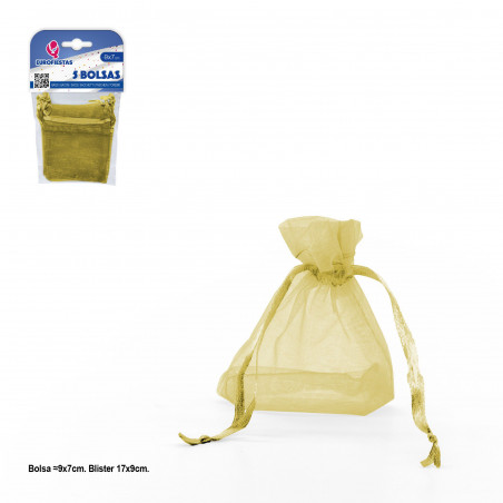 Bolsa de poliéster 5 90x70mm ouro