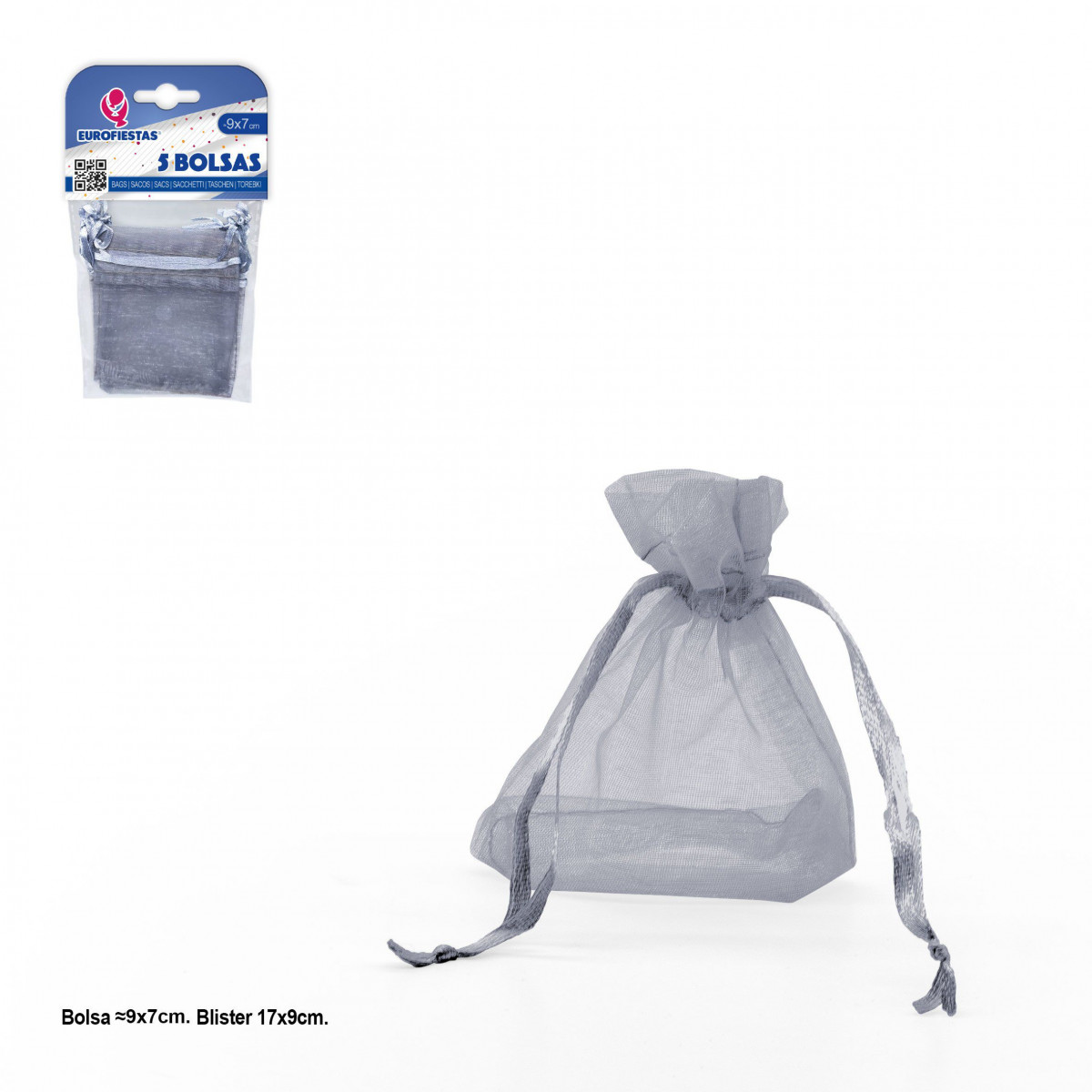 Bolsa de poliéster 5 90x70mm prata