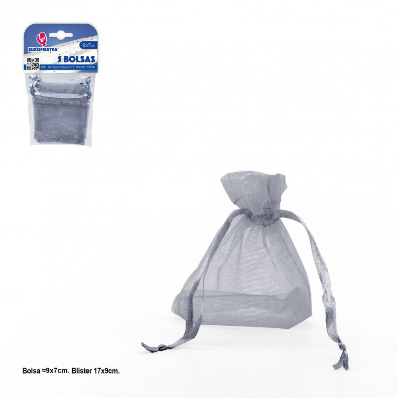 Bolsa de poliéster 5 90x70mm prata