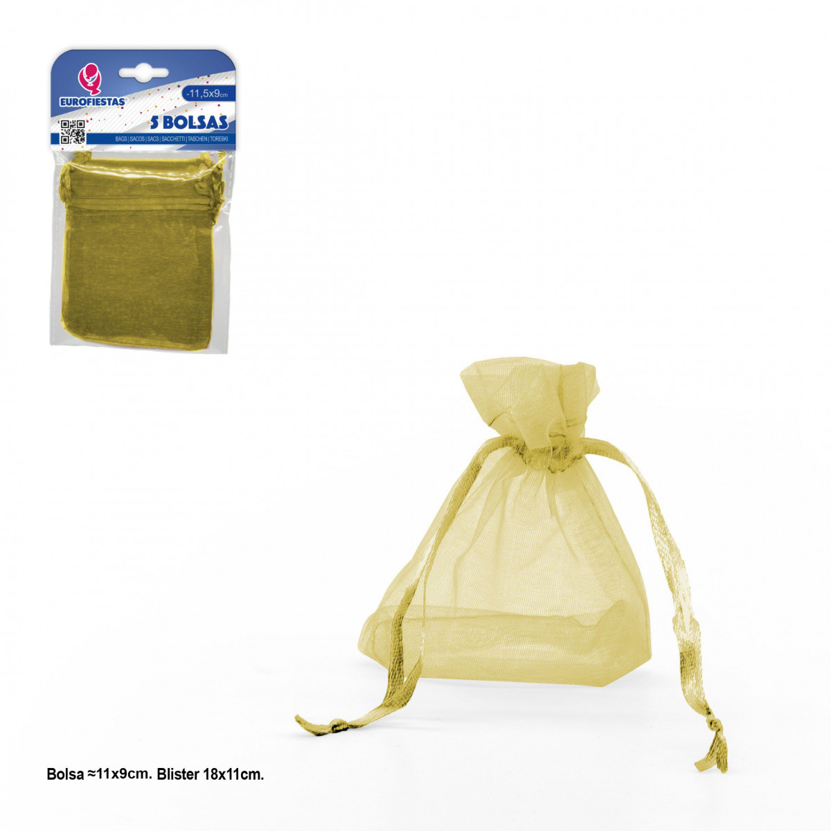 Bolsa de poliéster 5 115x90mm ouro