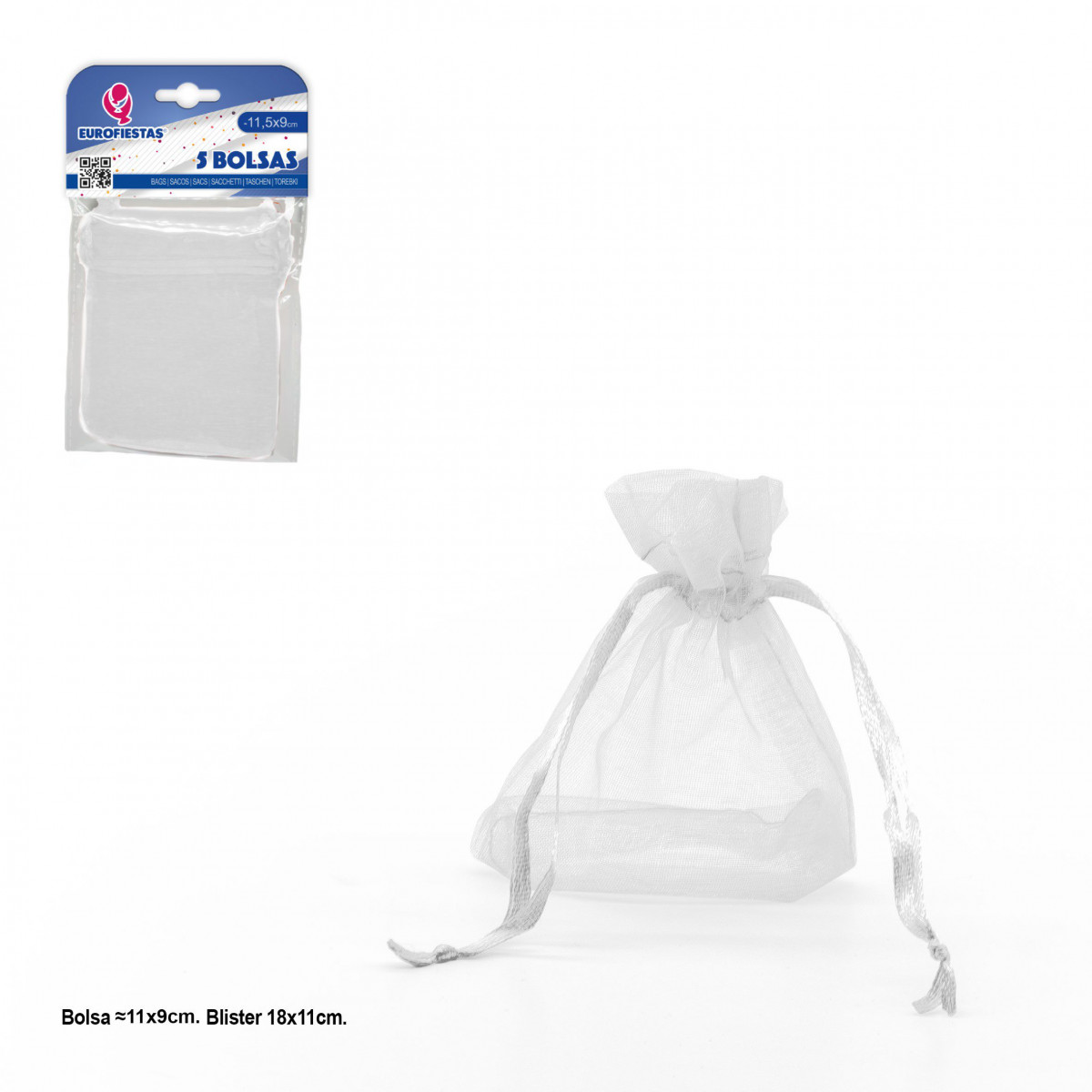 Bolsa de poliéster 5 115x90mm branca