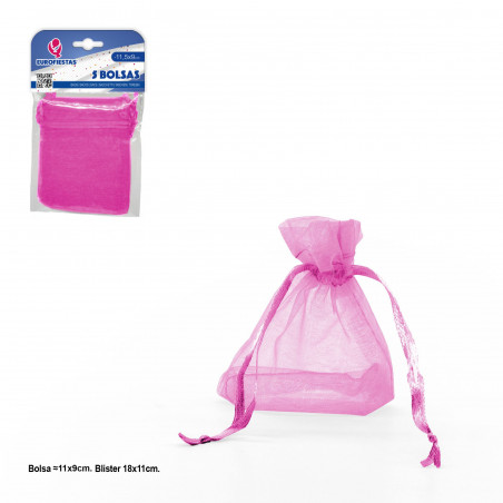 Bolsa de poliéster 5 115x90mm rosa