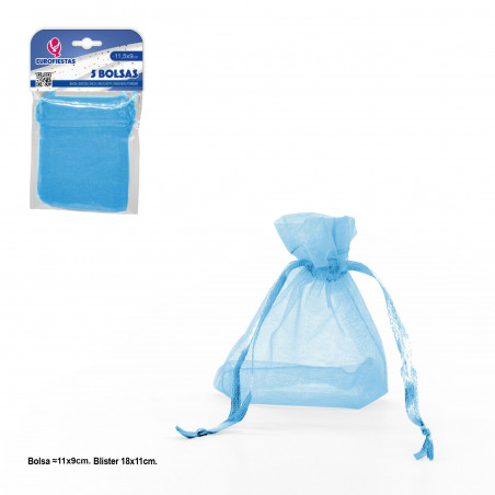 Bolsa de poliéster 5 115x90mm celeste