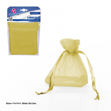 Bolsa de poliéster 4 135x105mm ouro