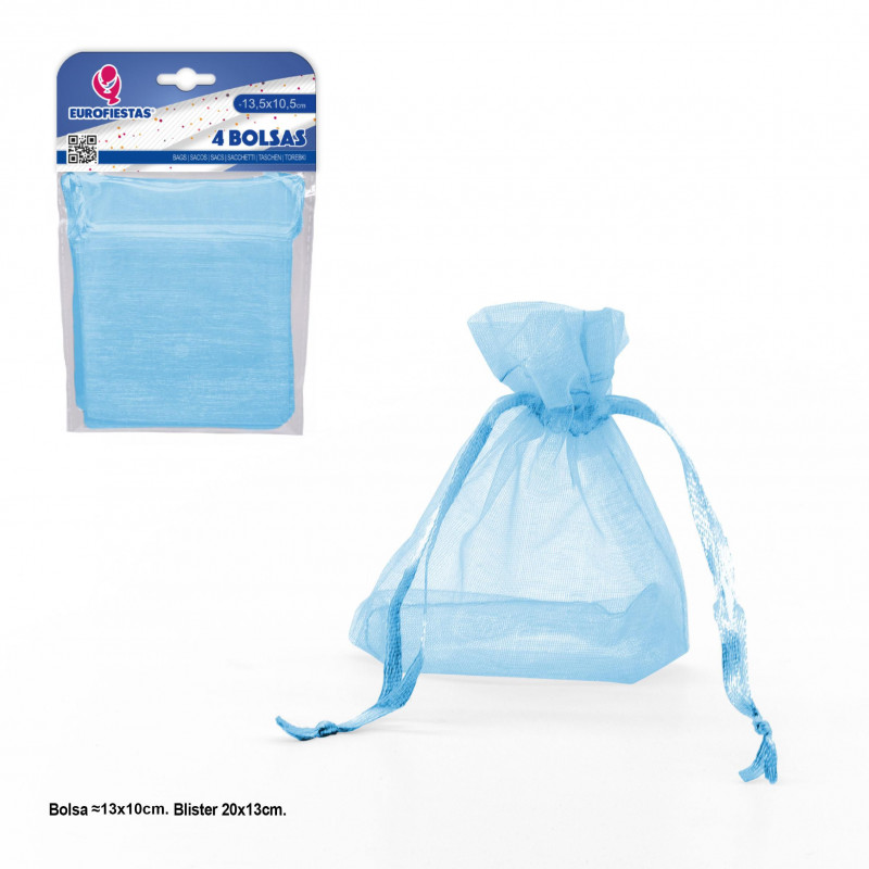 Bolsa de poliéster 4 135x105mm celeste