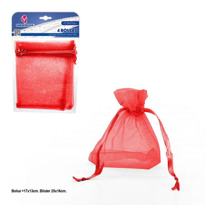 Bolsa de poliéster 4 175x135mm vermelho