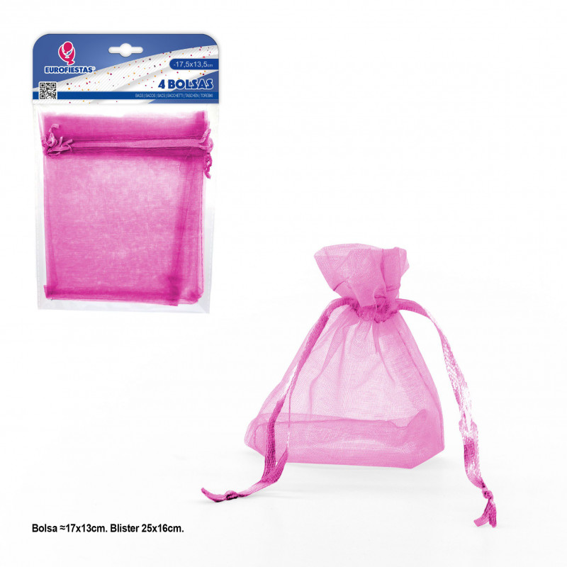 Bolsa de poliéster 4 175x135mm rosa