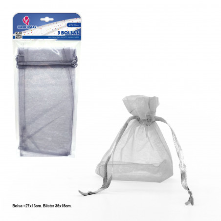 Bolsa de poliéster 3 270x130mm prata