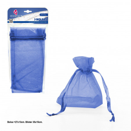 Bolsa de poliéster 3 270x130mm azul