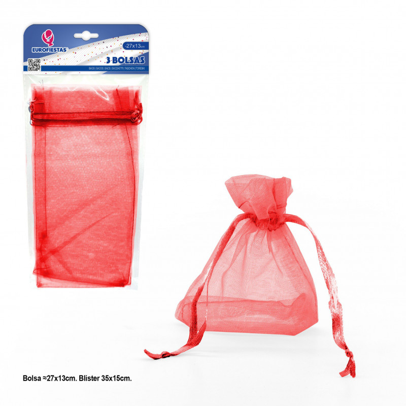 Bolsa de poliéster 3 270x130mm vermelho