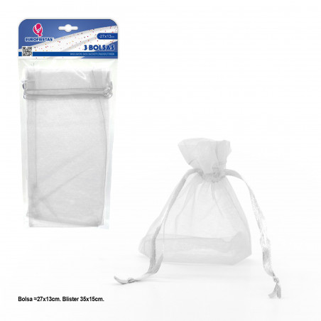 Bolsa de poliéster 3 270x130mm branca