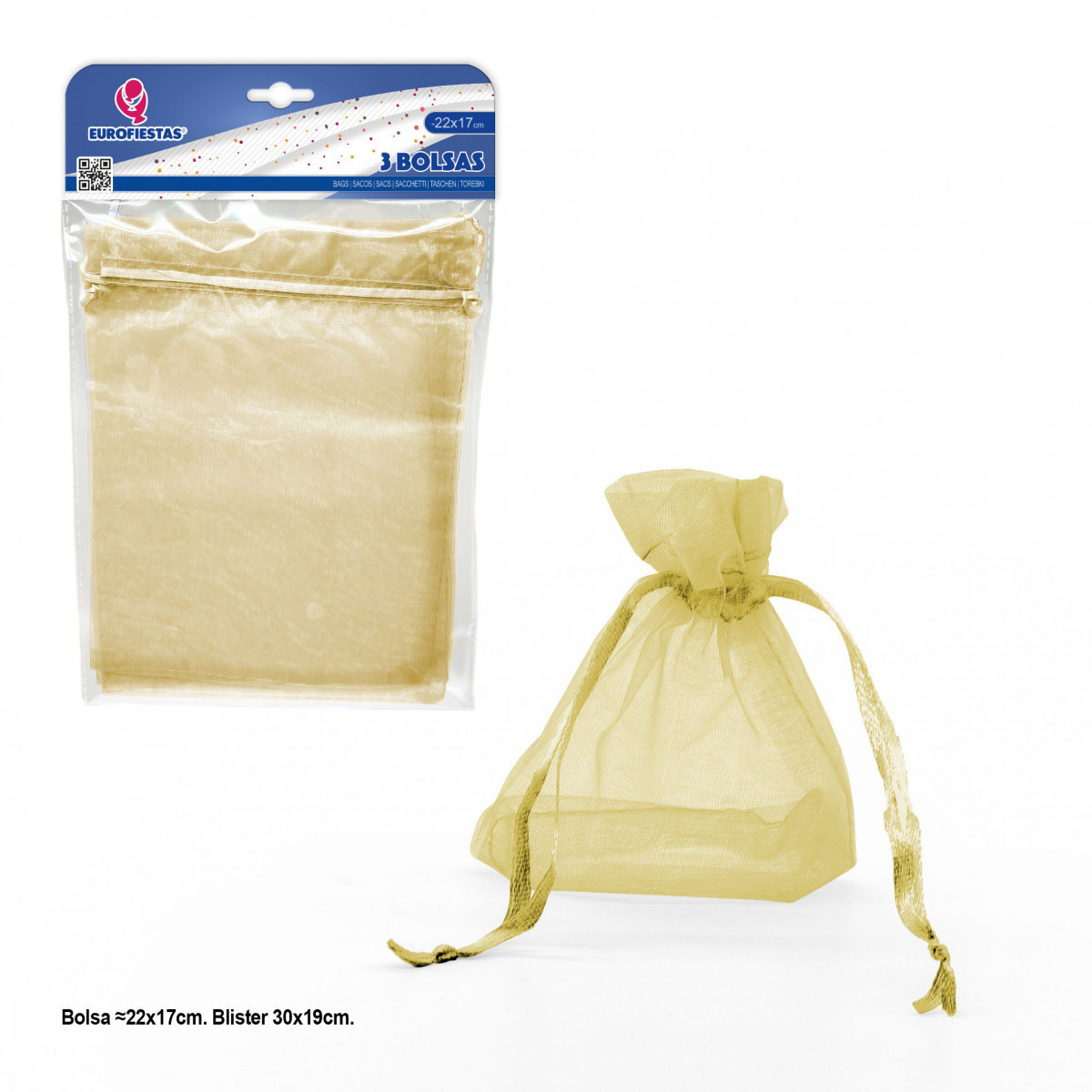 Bolsa de poliéster 3 220x170mm ouro