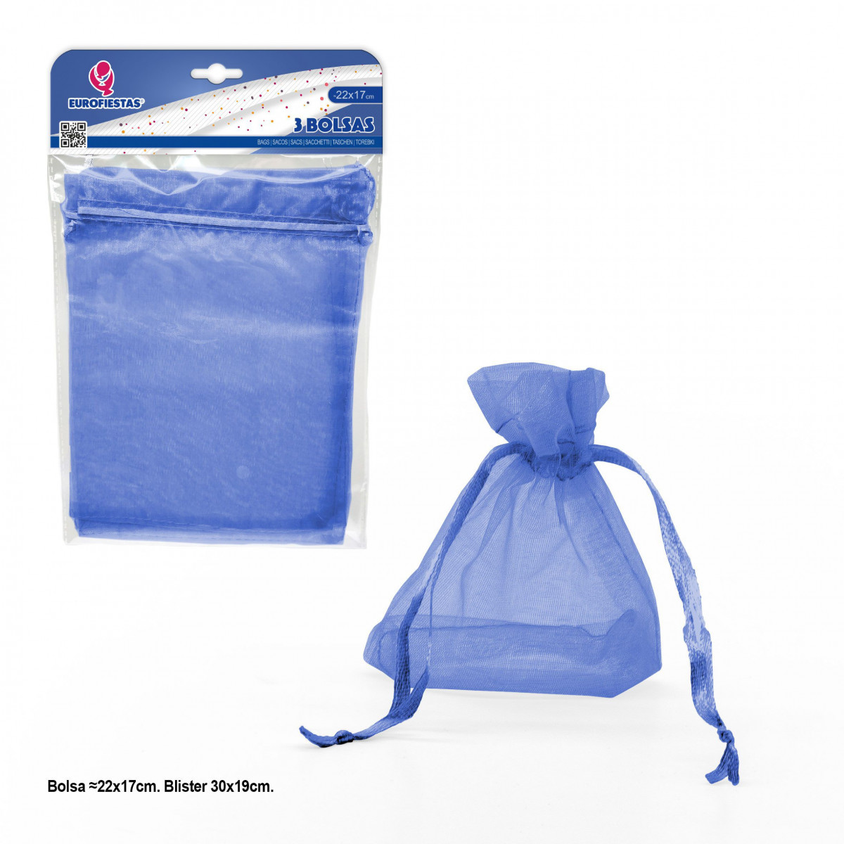 Bolsa de poliéster 3 220x170mm azul
