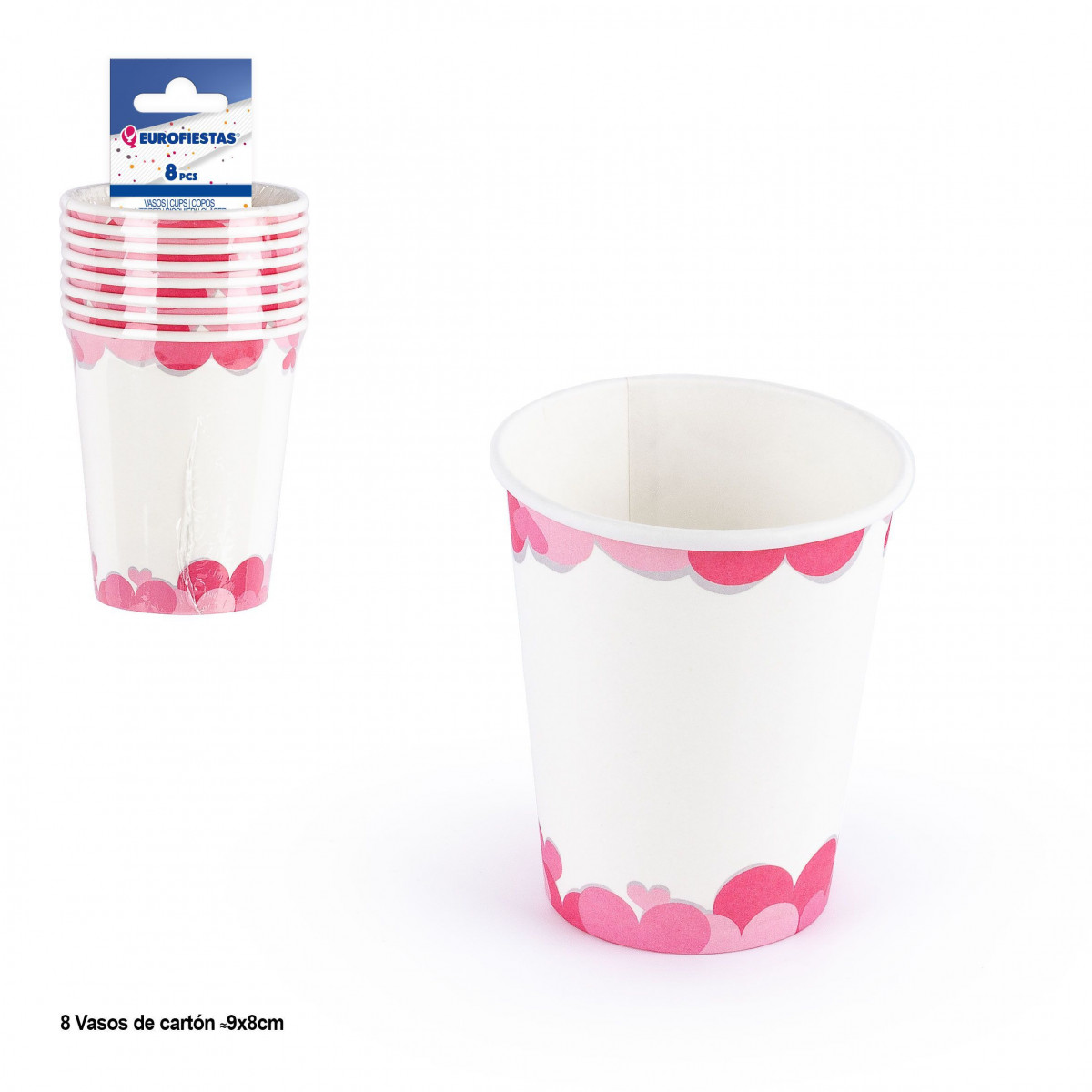 Copo 8 repolho rosa corações amor
