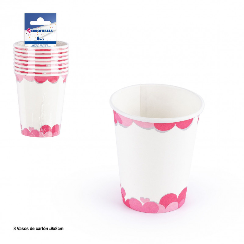 Copo 8 repolho rosa corações amor