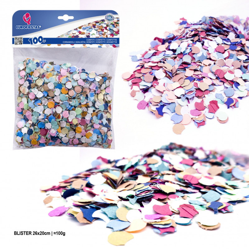 100g de confete blister arco-íris