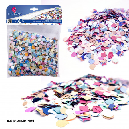 100g de confete blister arco-íris