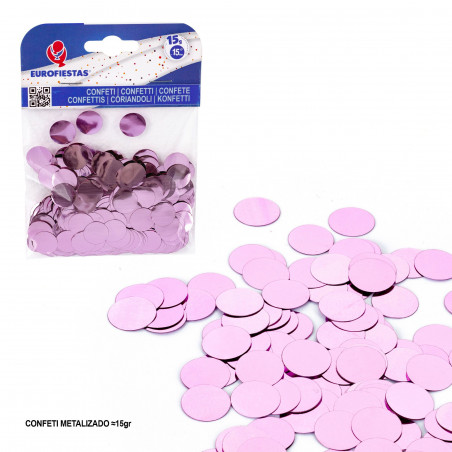 Confete metálico 15mm 15g rosa