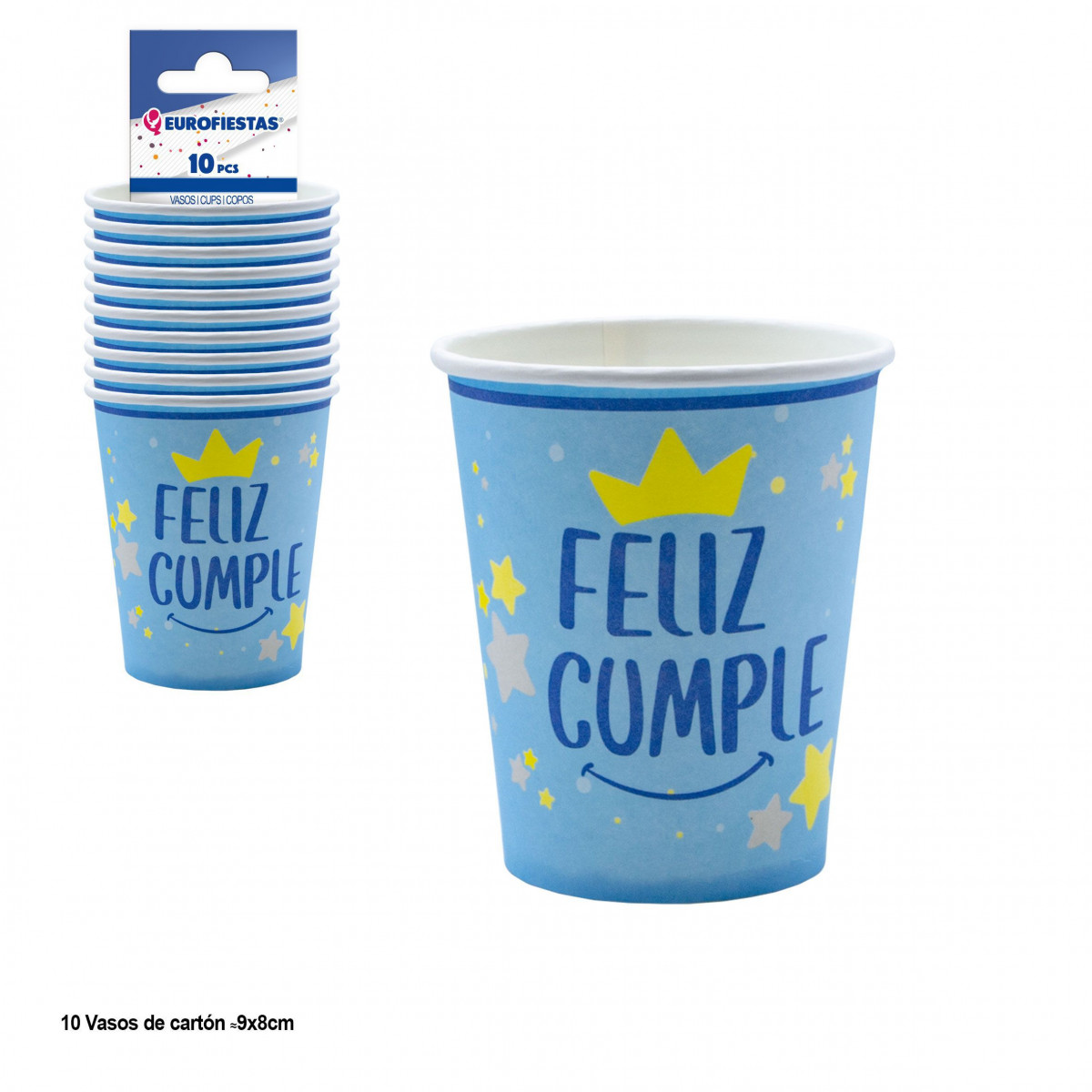 Copo colecionável feliz aniversário azul
