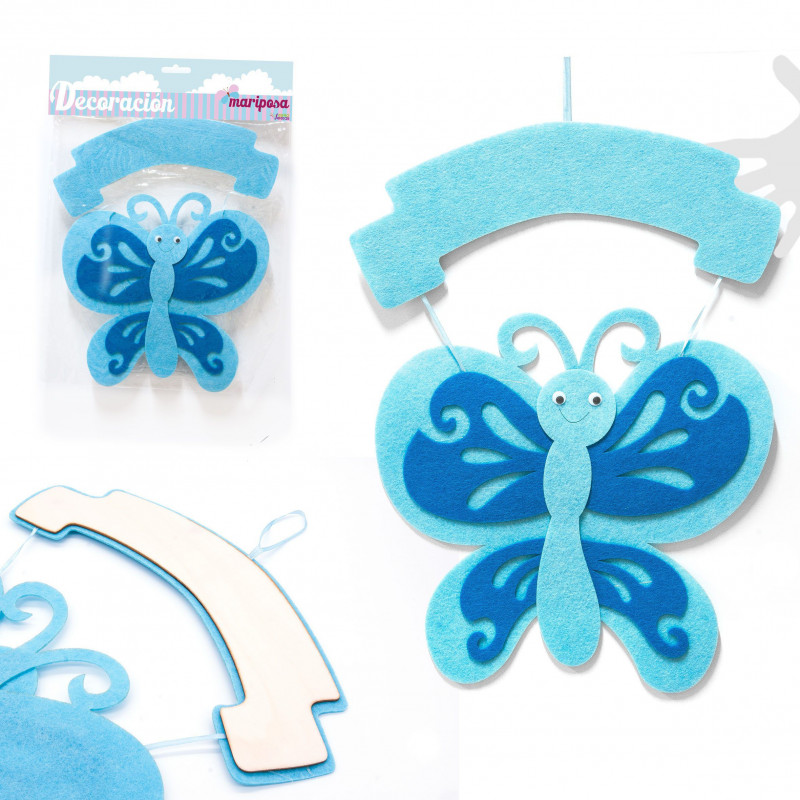 Decoração de borboleta azul