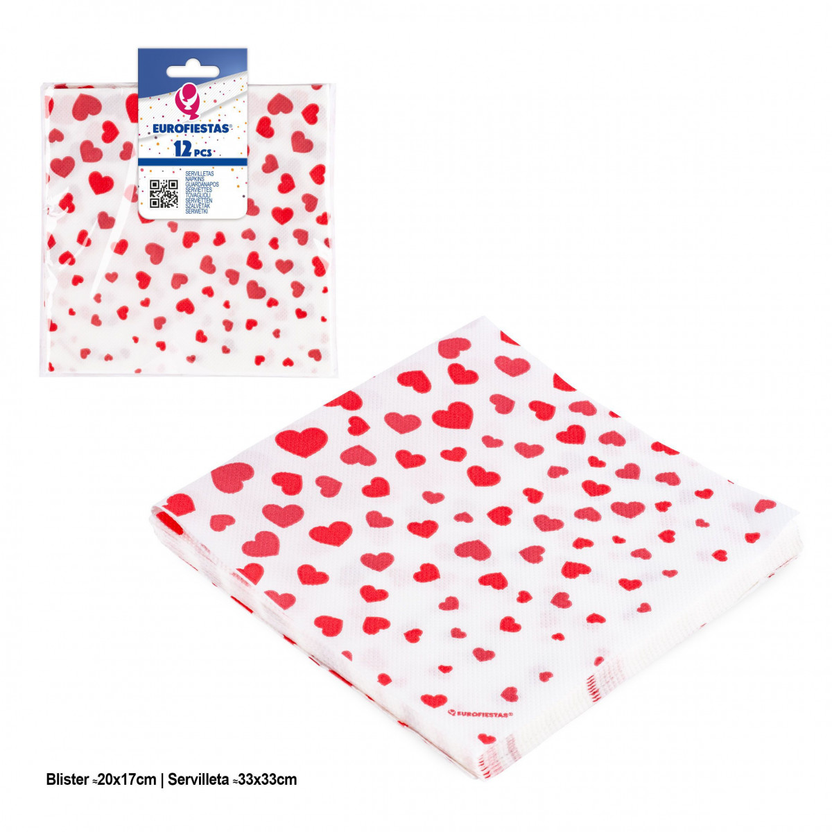 Guardanapo 12 pcs repolho corações chuva amor