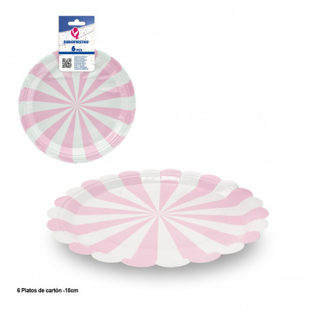 Prato pastel sol 18cm rosa