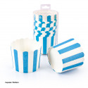 Molde para cupcakes 12pcs 70x55mm listras azuis