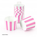 Molde para cupcakes 12pcs 70x55mm listras rosas