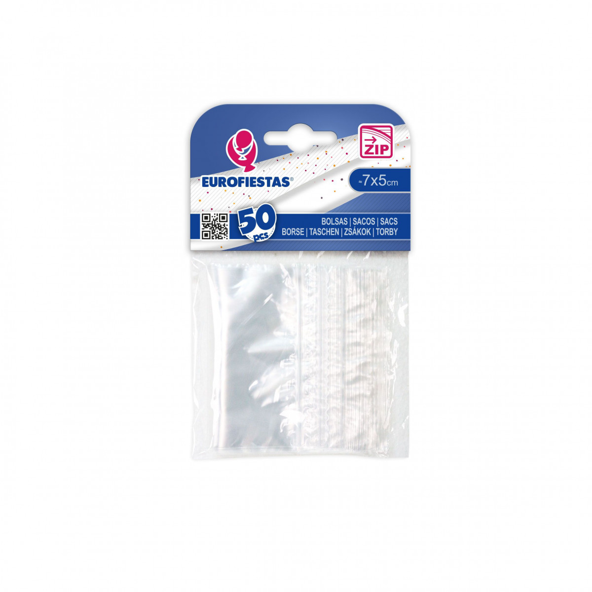 Saco com fecho zip 50pcs 7x5cm