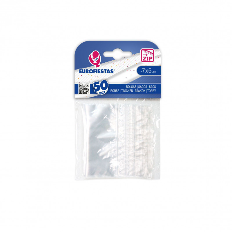 Saco com fecho zip 50pcs 7x5cm