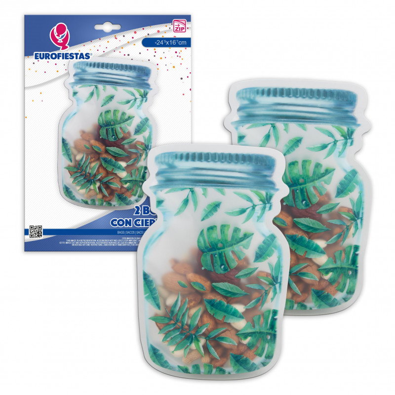 Zip bag 2pcs frasco folhas verdes gr