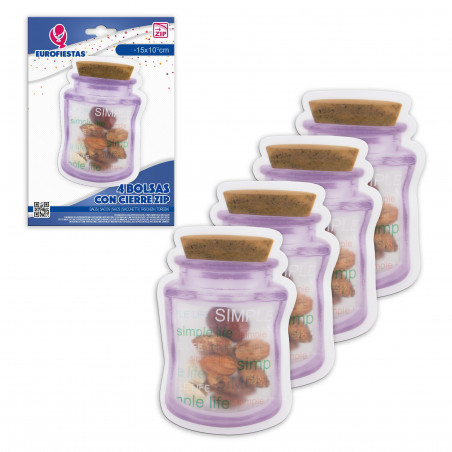 Zip bag 4pcs barco pequeno com cortiça