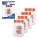 Zip bag 4pcs frasco com letras pequenas