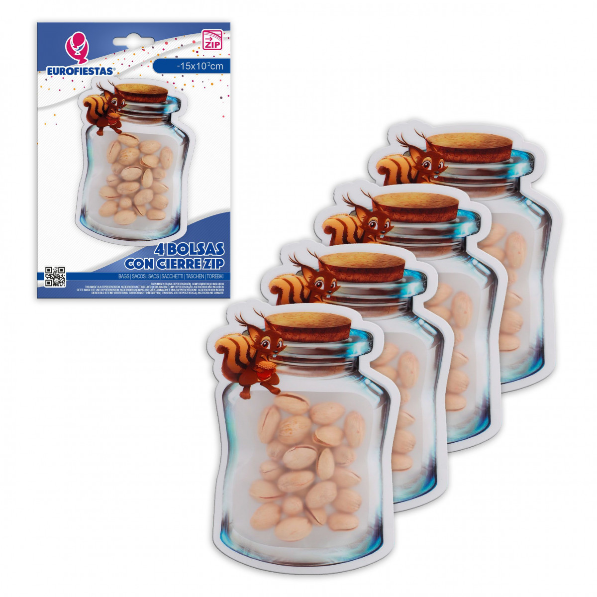 Bolsa zip 4pcs pote esquilo peq