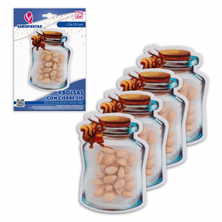 Bolsa zip 4pcs pote esquilo peq